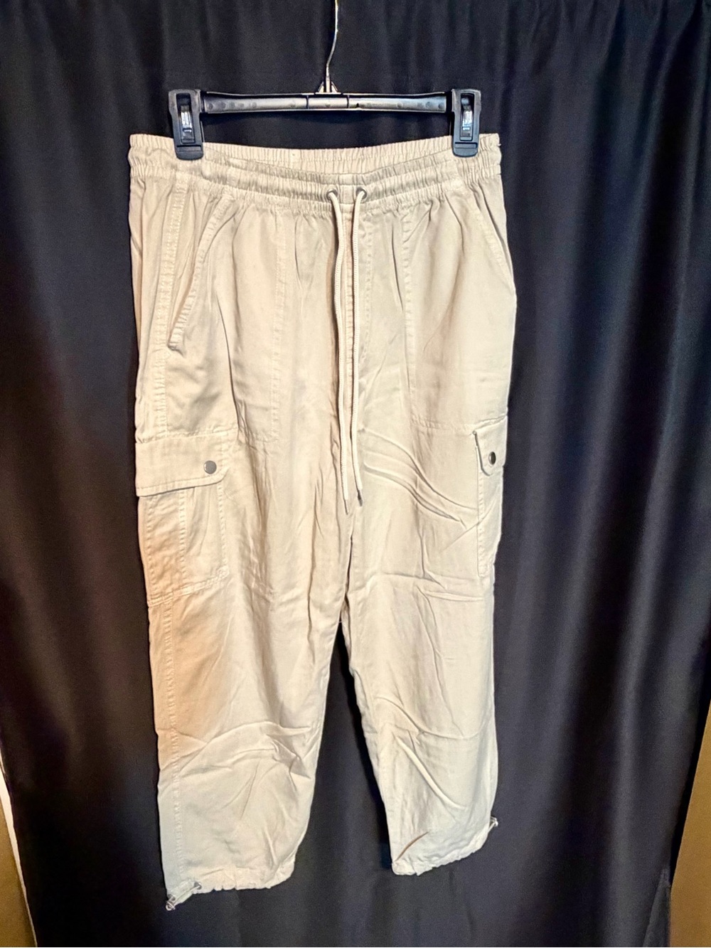Time and Tru Women's Khaki Cargo Drawstring Pants